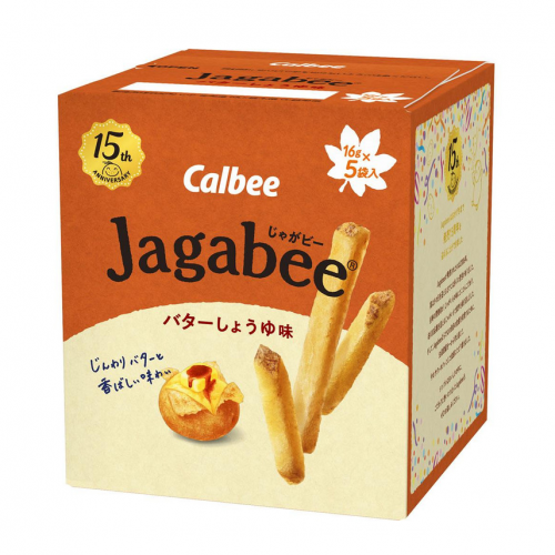 CALBEE卡乐比  Jagabee黄油酱油味马铃薯土豆薯条 16g*5袋